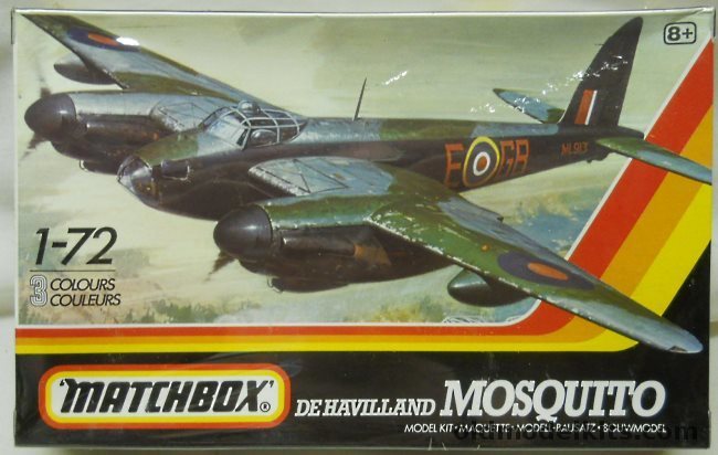 Matchbox 1/72 Mosquito NF30 or Mk IX - 85 Sq RAF Swanington 1944 or 105 Sq RAF Marnham 1943, PK-116 plastic model kit